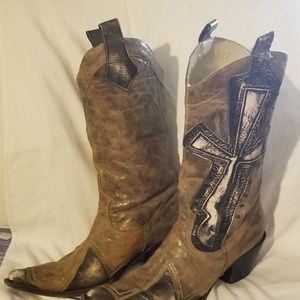 Ladies Stetson Burnished Leather Cowgirl Boots